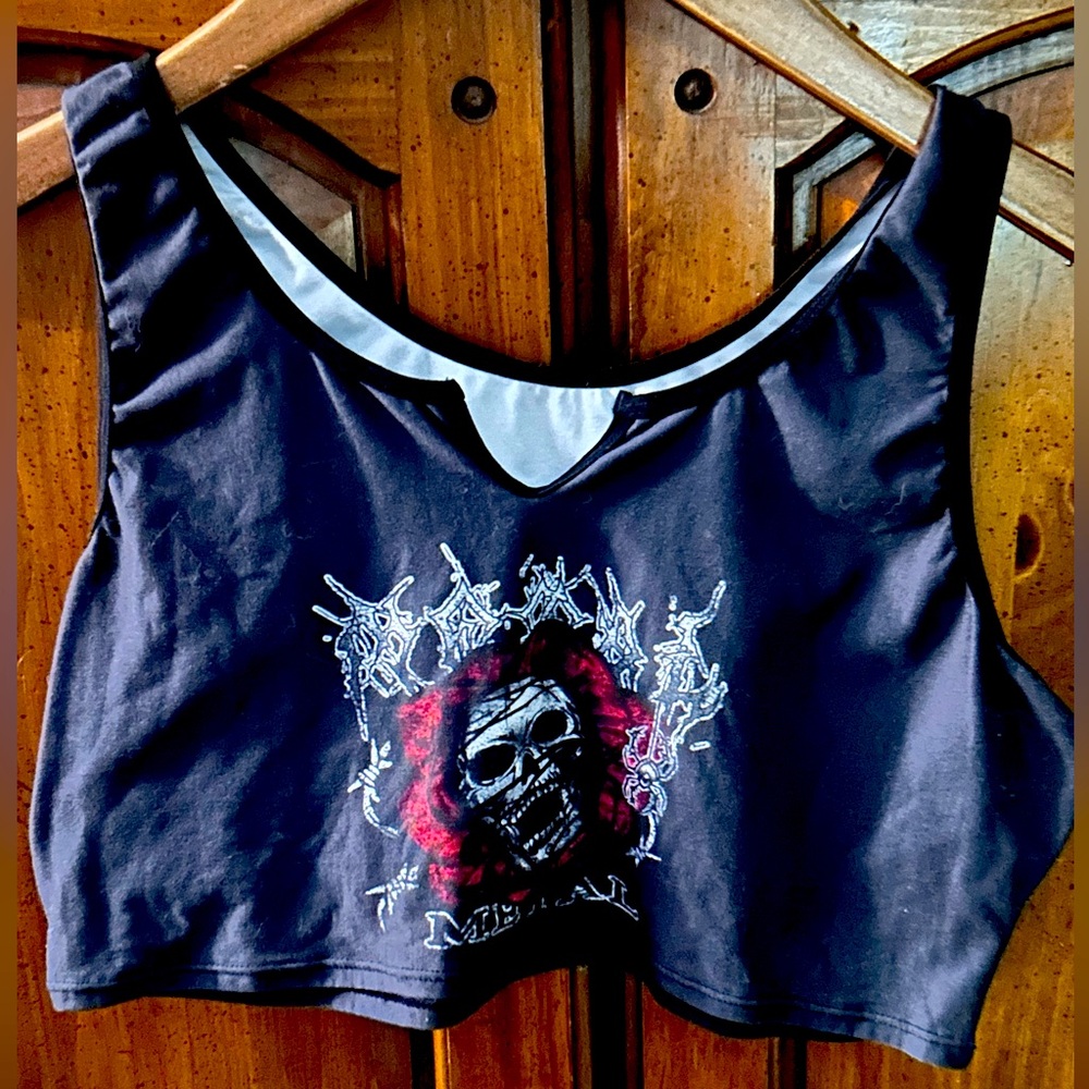Romwe punk crop top